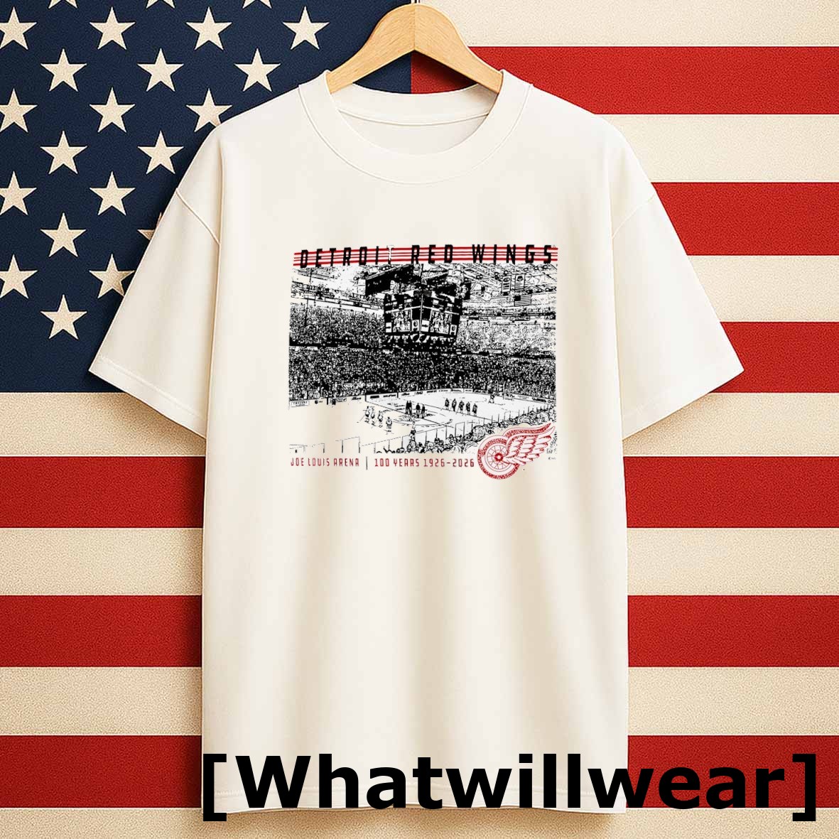 Official Detroit Red Wings Centennial Legacy Joe Louis Arena 100 Years 1926 2026 Tshirts Sweater