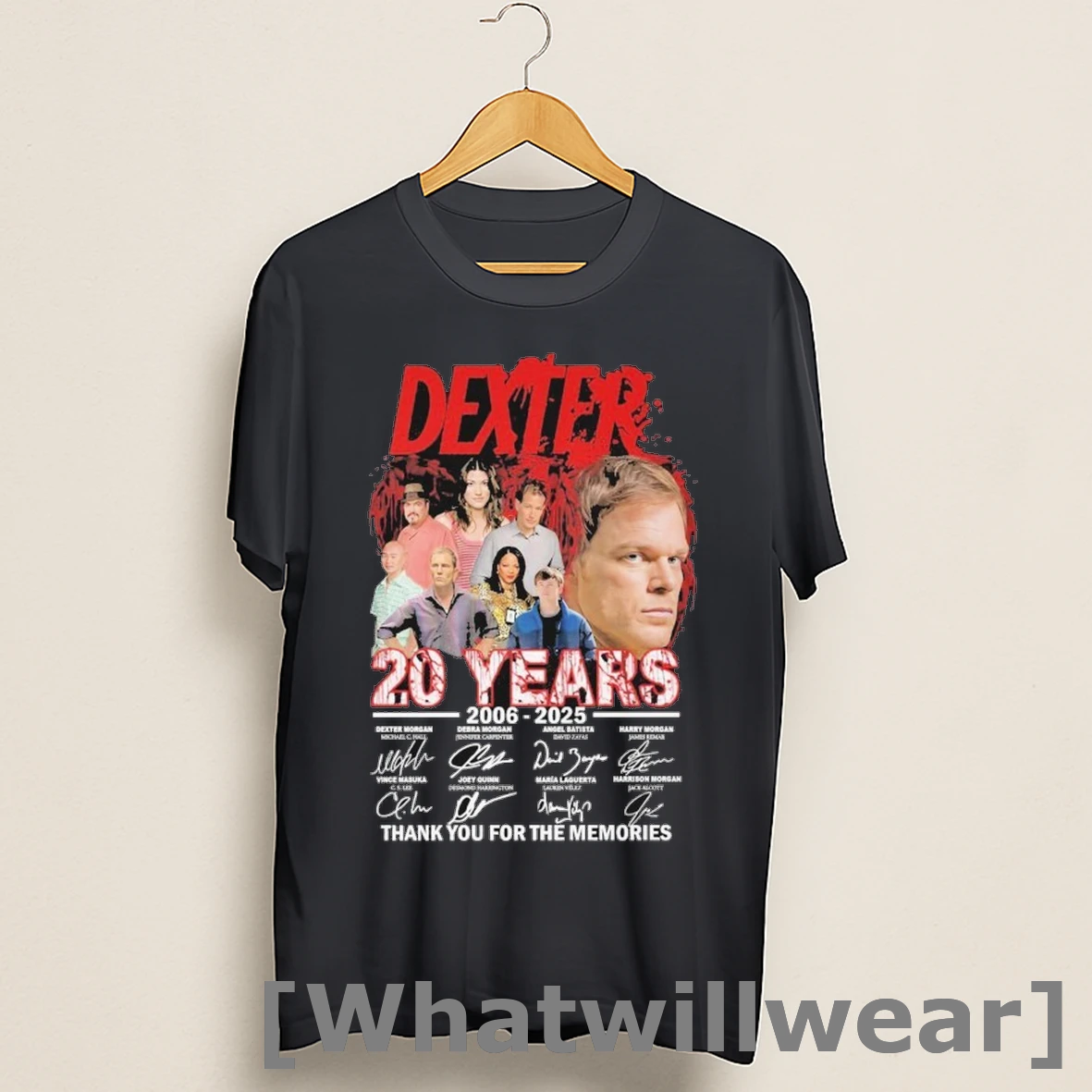 Official Dexter 20 Years 2006 2025 Thank You For The Memories Signatures Shirts
