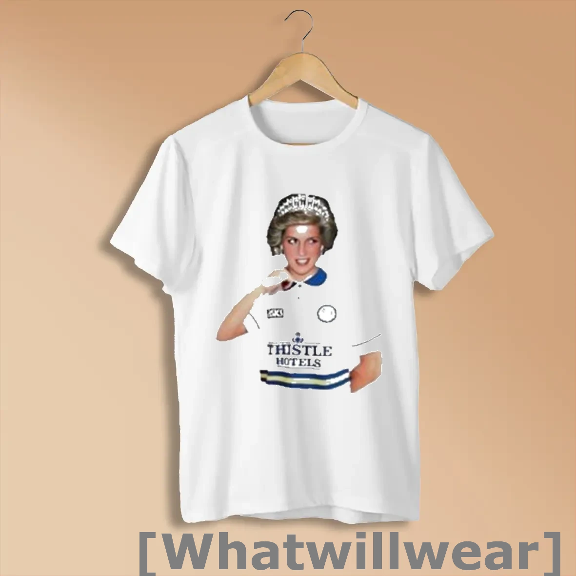Official Diana Princess Of Wales Wearing A Leeds United Home Football Shirts