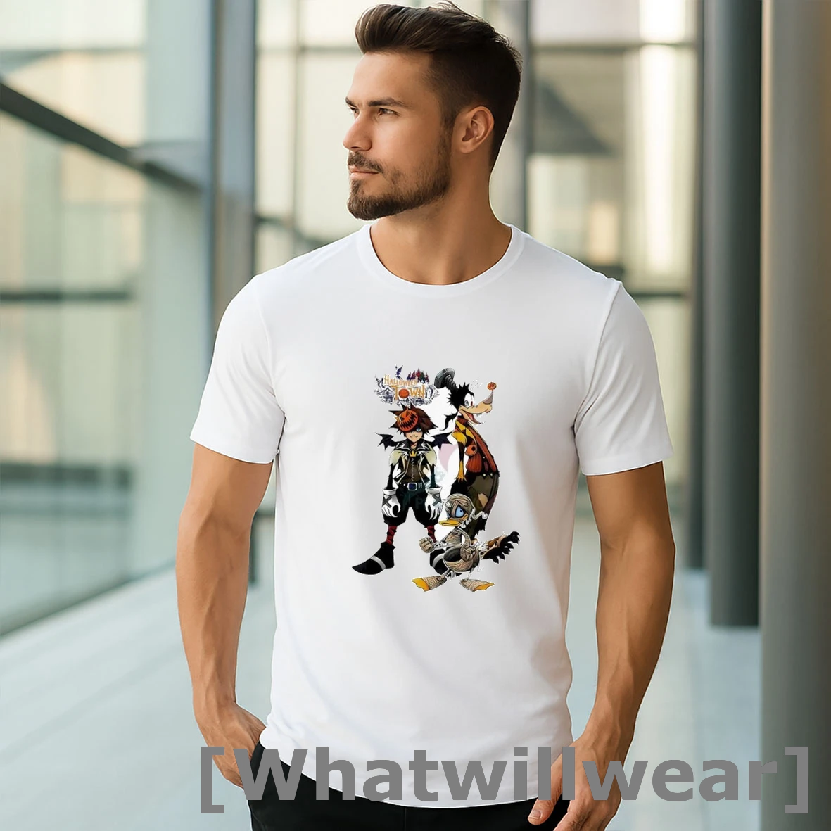 Official Disney Kingdom Hearts Halloween Town Donald Duck Goofy Sora Halloween Tshirts Sweater