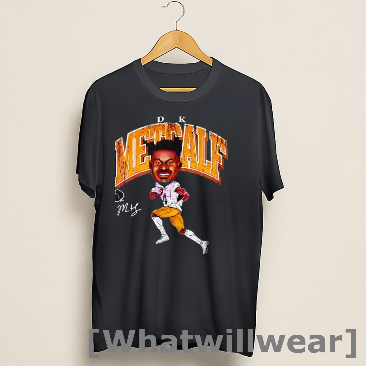 Official Dk Metcalf Pittsburgh Cartoon Football Signature Shirts
