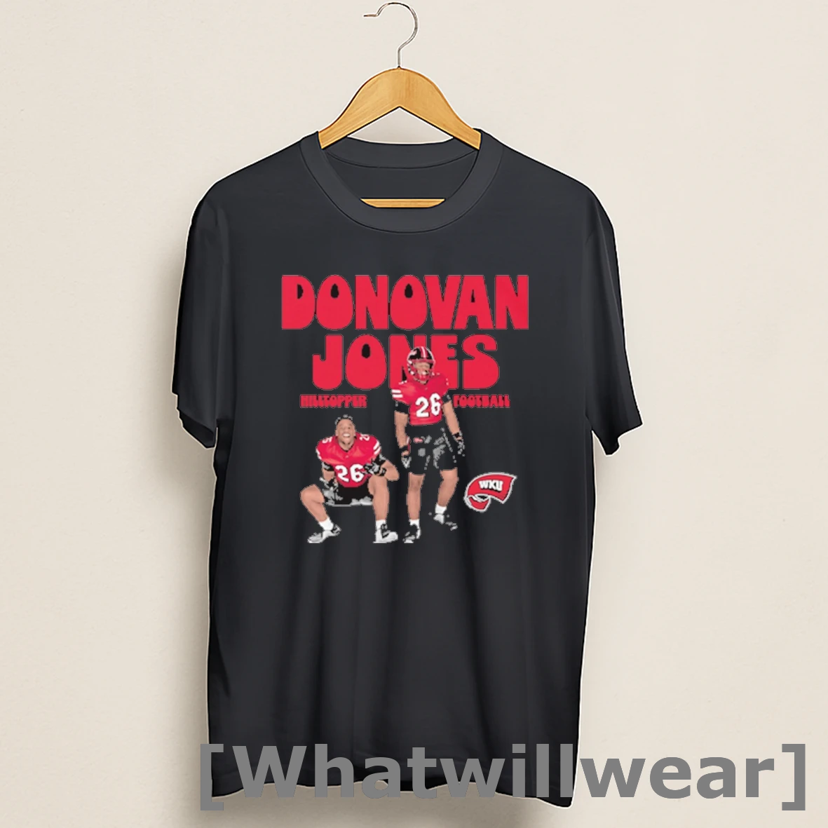 Official Donovan Jones Western Kentucky Hilltoppers Football 2025 Ncaa Illustrated Shirts