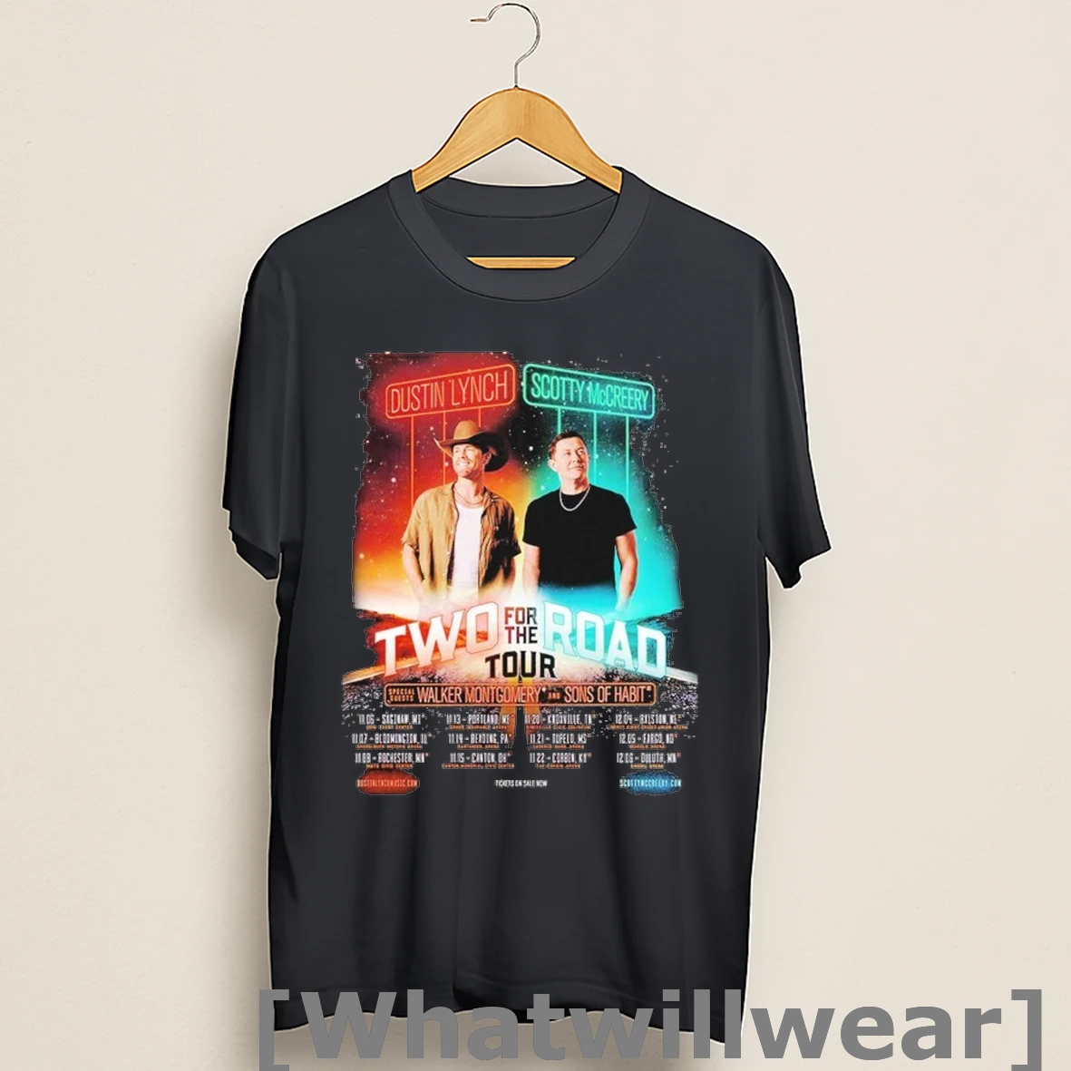 Official Dustin Lynch And Scotty Mccreery Two For The Road Tour 2025 Dates Shirts