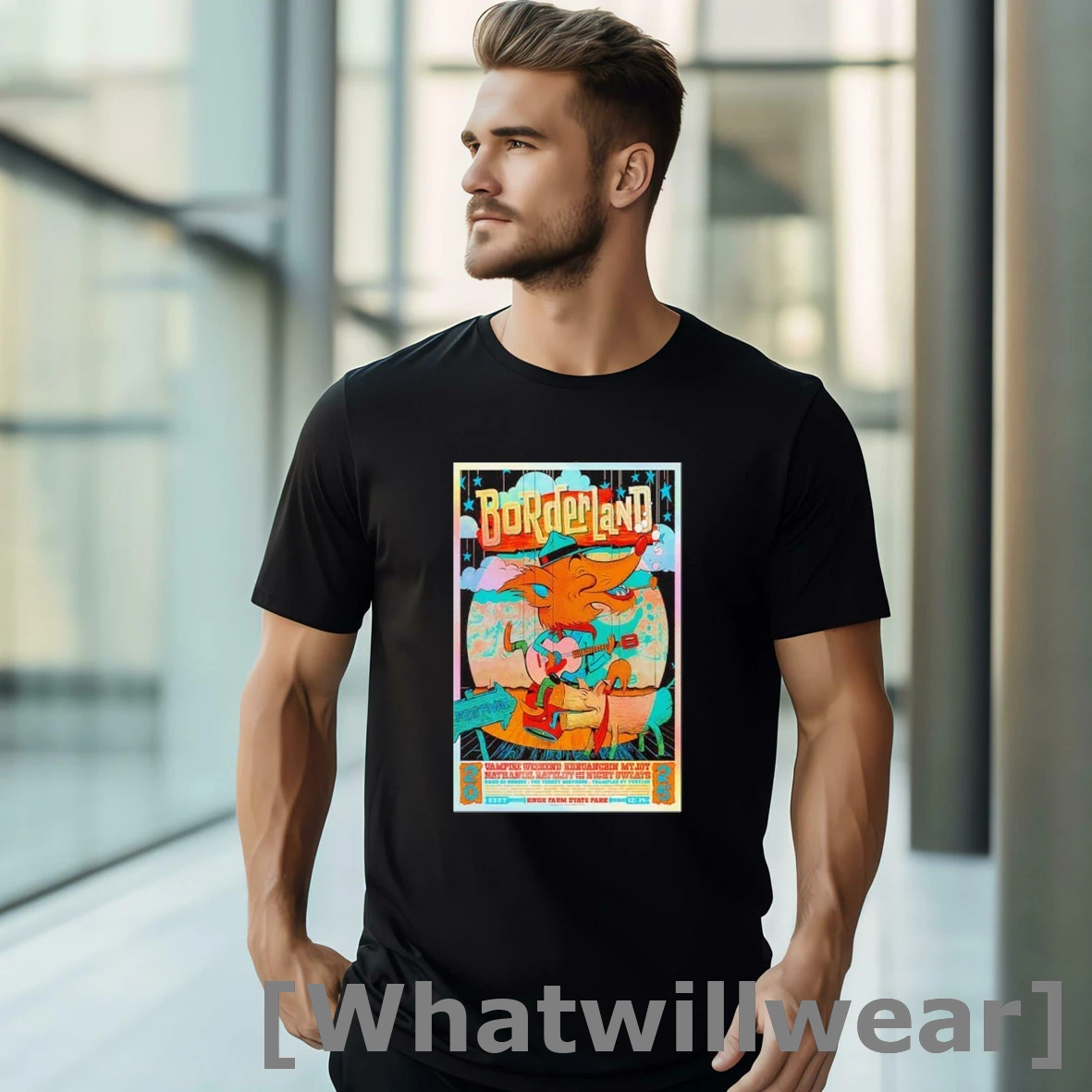 Official E Aurora New York Borderland Festival Foil Shirts