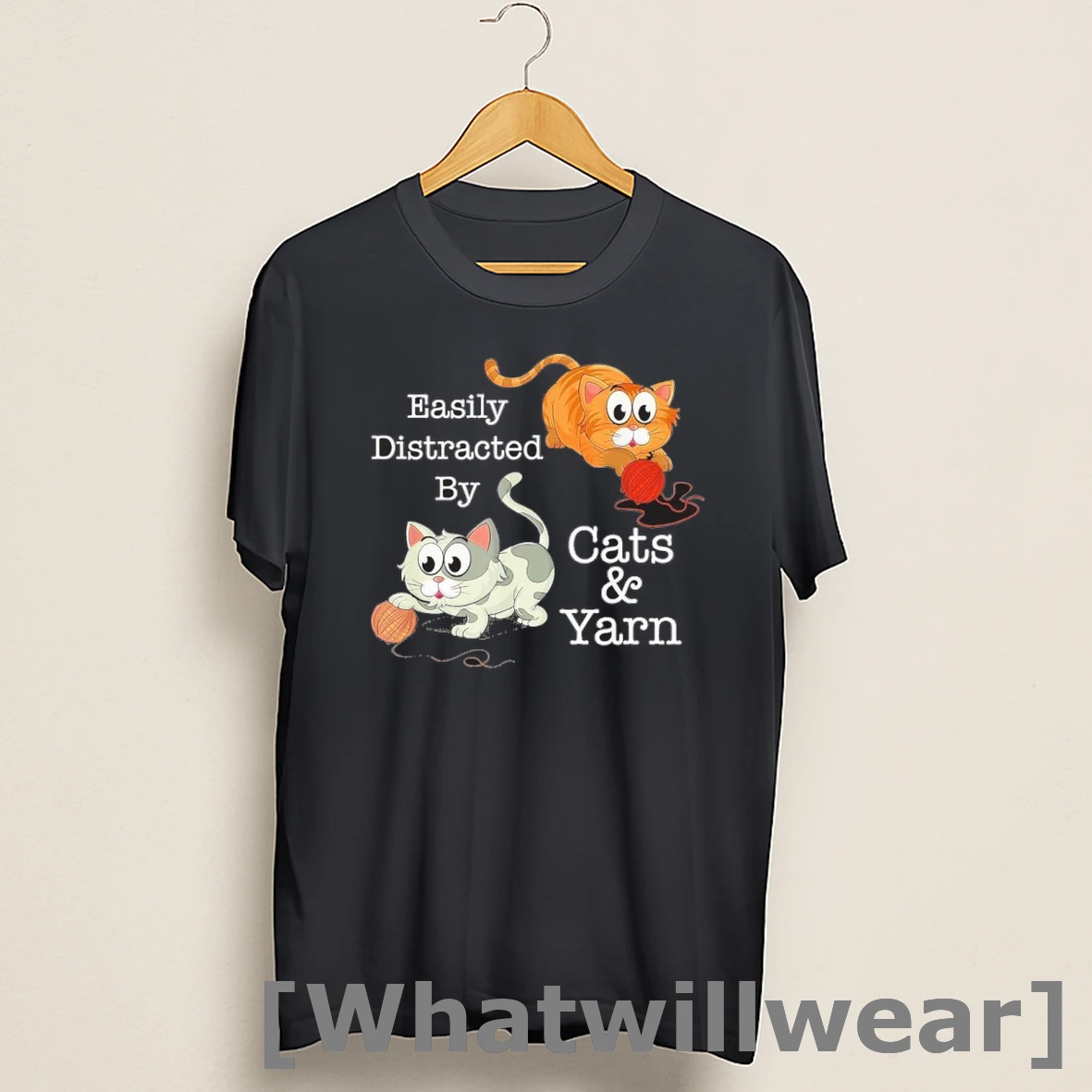 Official Easily Distracted By Cats Yarn Shirts