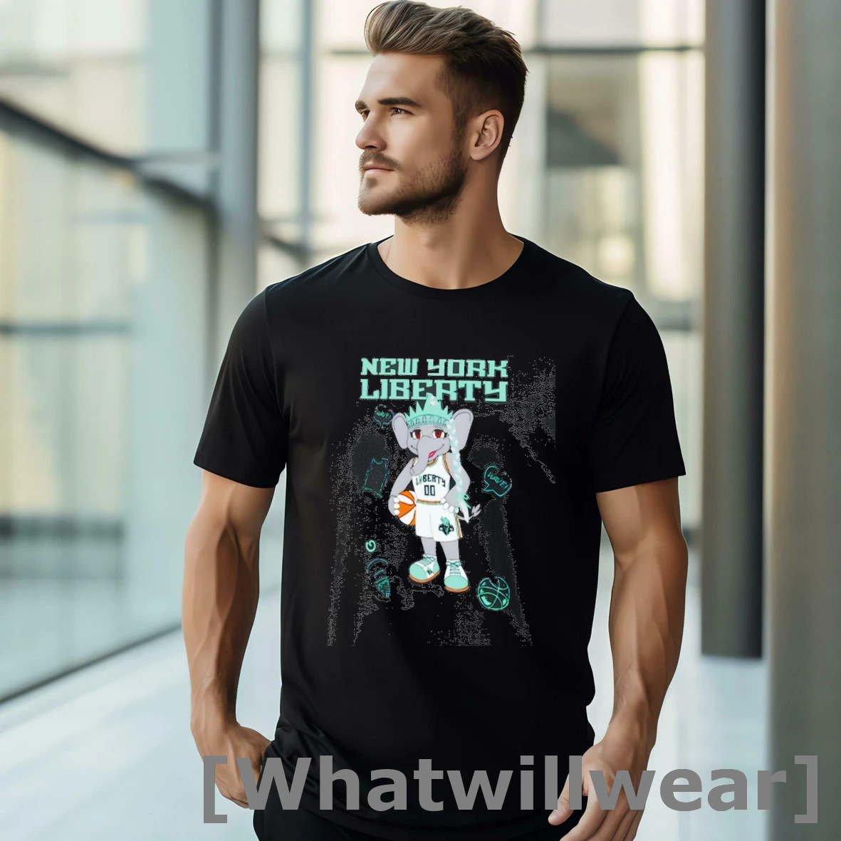 Official Ellie The Elephant New York Liberty Wnba Basketball Mascot Classic Mens Tshirts Sweater