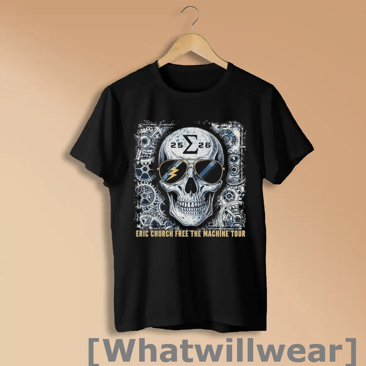 Official Eric Church Free The Machine Tour 2025 Skull Shirts