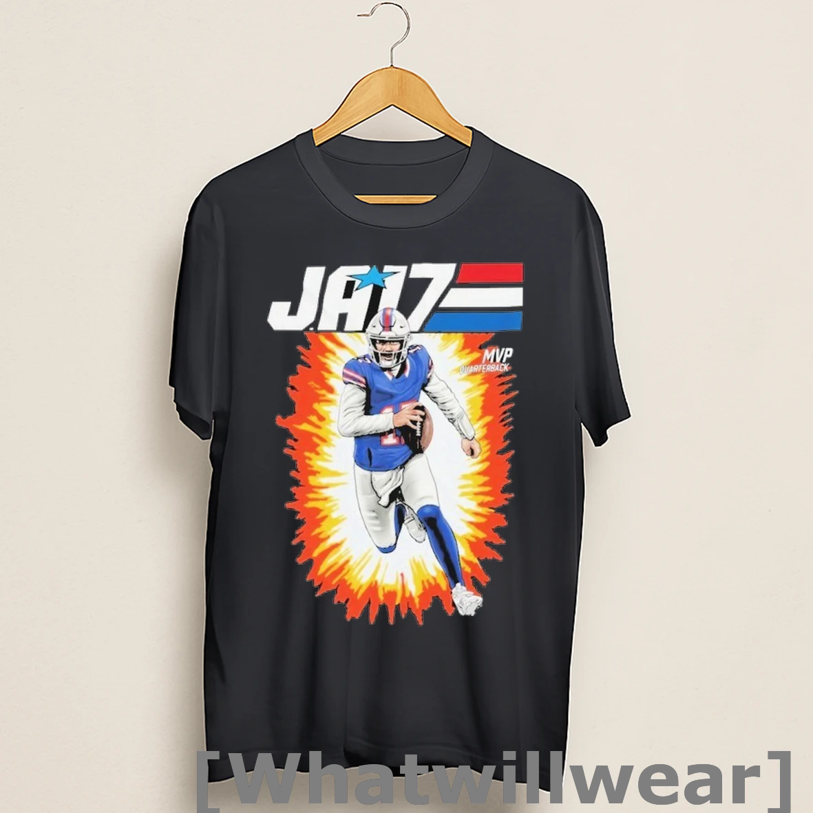 Official Eric Wood Josh Allen Ja17 Velveteen Plush Quarter Back Shirts