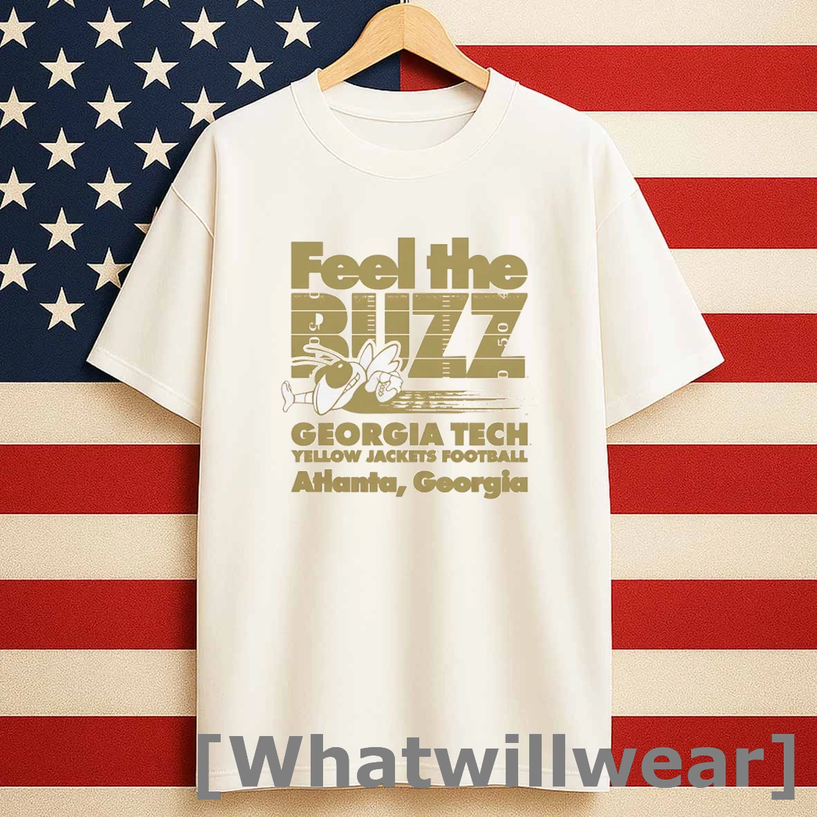 Official Feel The Buzz Georgia Tech Yellow Jackets Football Atlanta Georgia Tshirts Sweater