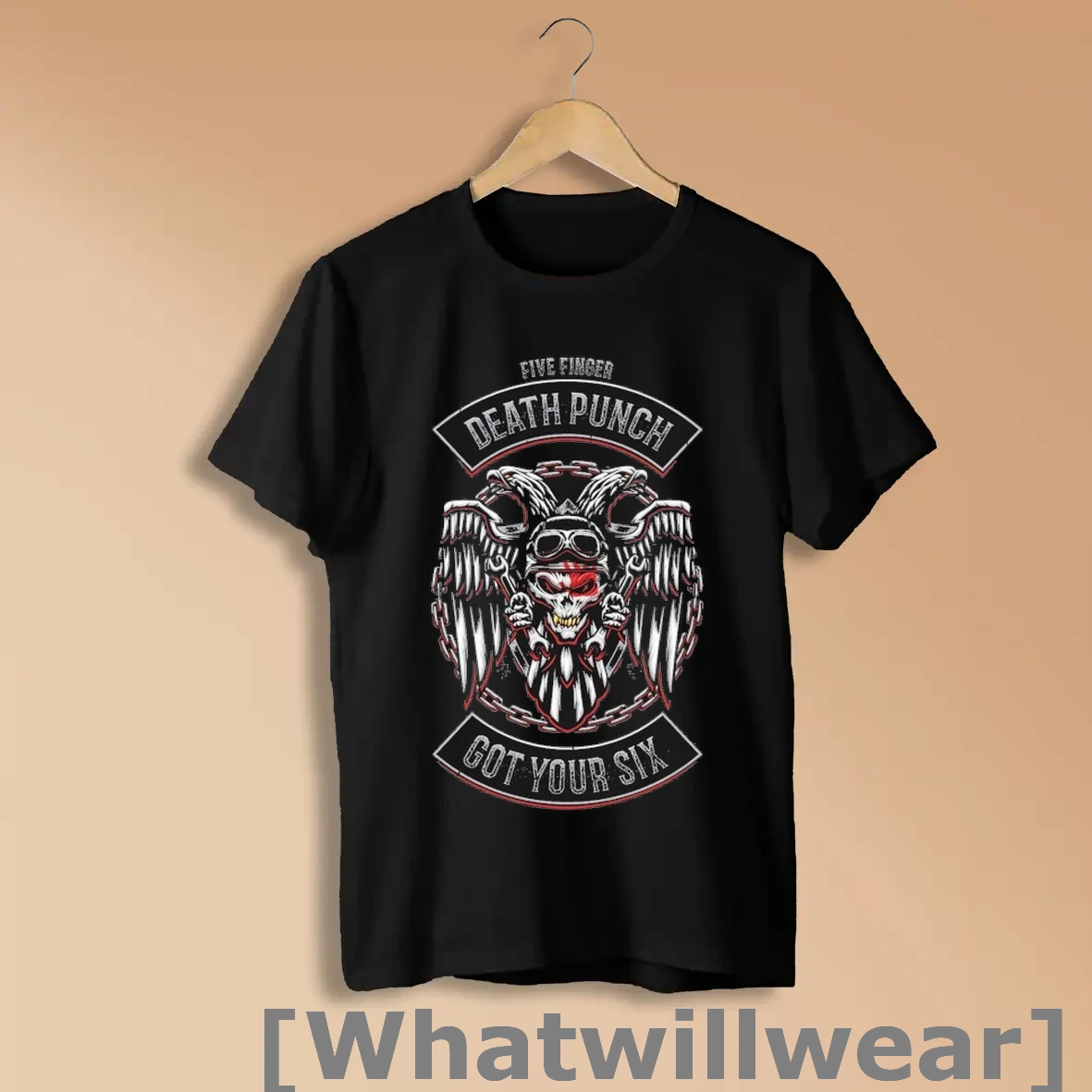 Official Five Finger Death Punch Got Your Six Biker Badge Shirts