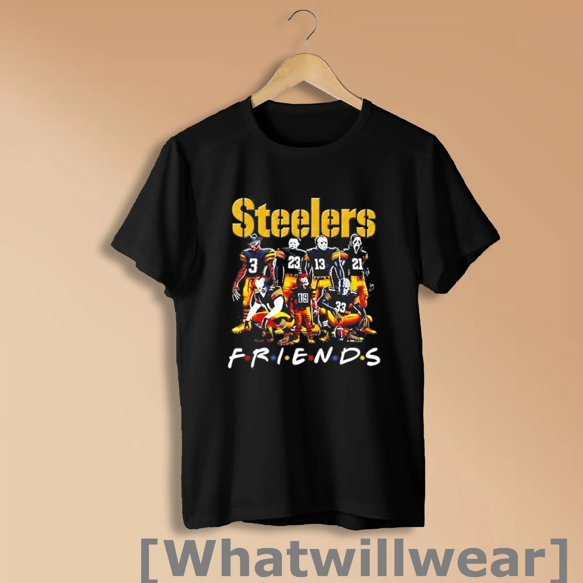 Official Friends Halloween Character Pittsburgh Steelers Shirt Sweatshirt
