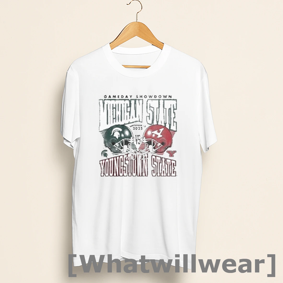 Official Gameday 2025 Michigan State Spartans Vs Youngstown State Penguins Helmet Shirts