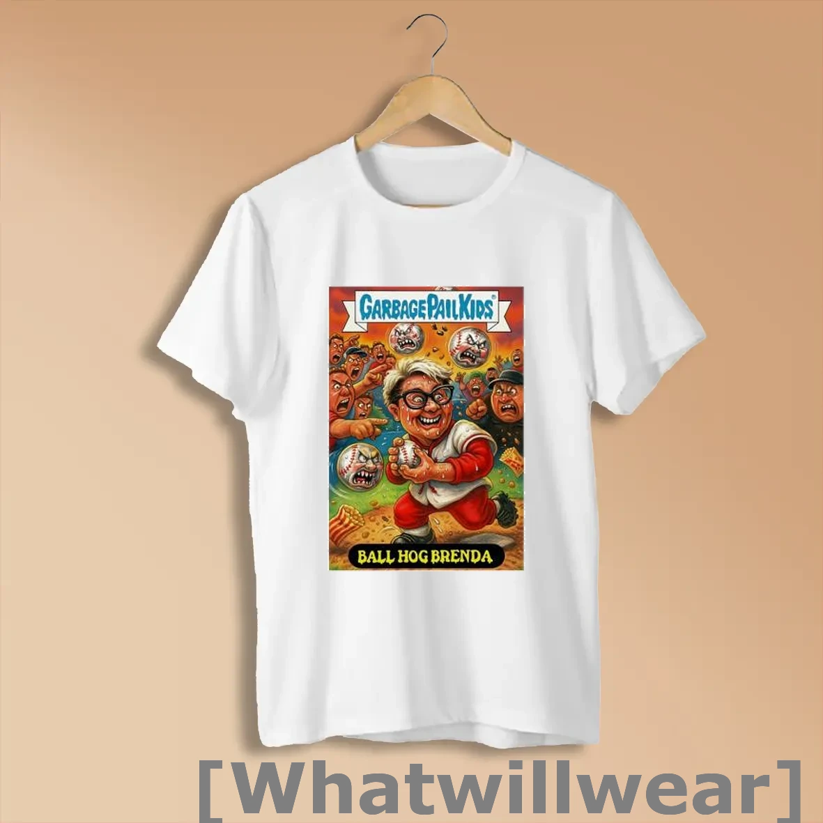 Official Garbage Pail Kids Ball Hog Brenda Baseball Player Card Shirts