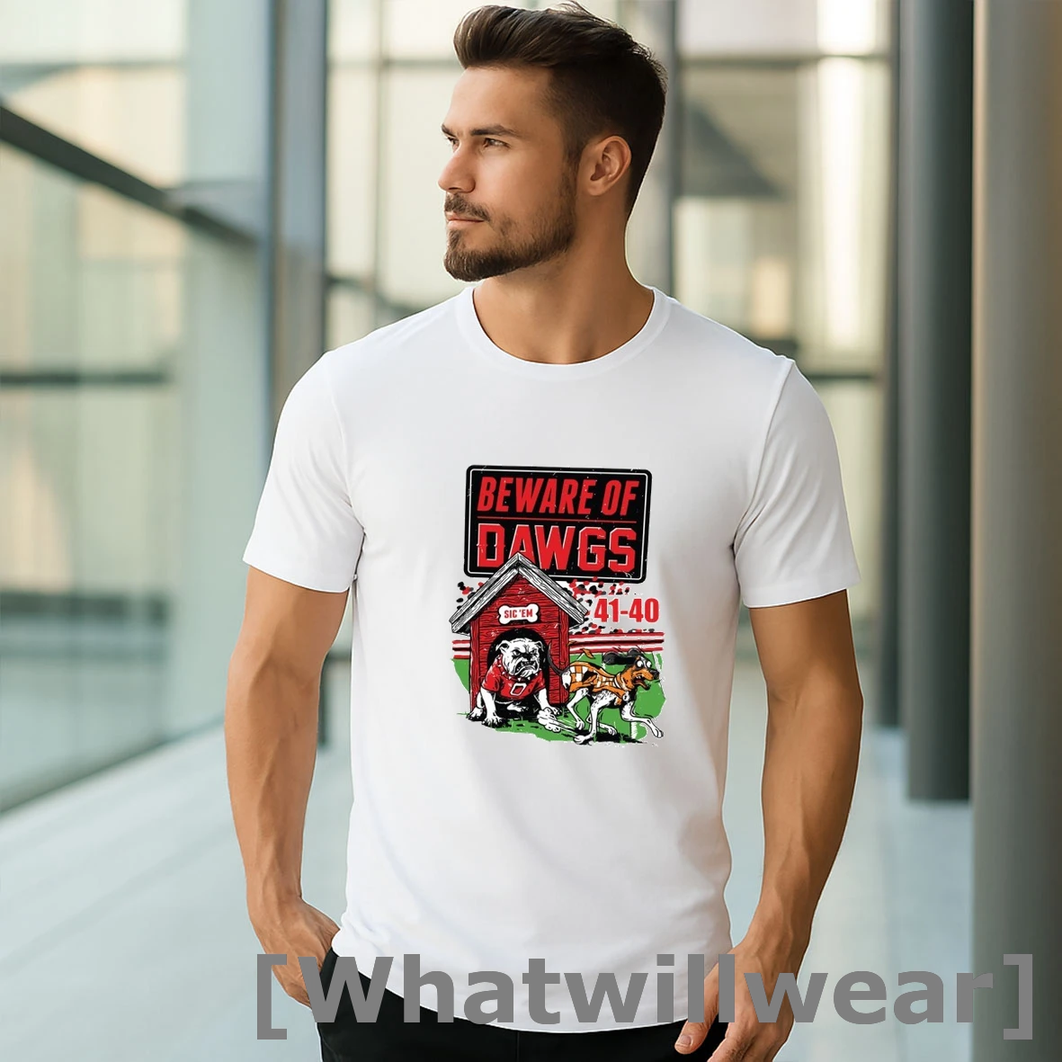 Official Georgia Bulldogs Beware Of Dawgs Sic Em Tennessee Volunteers 44 41 Score Shirts