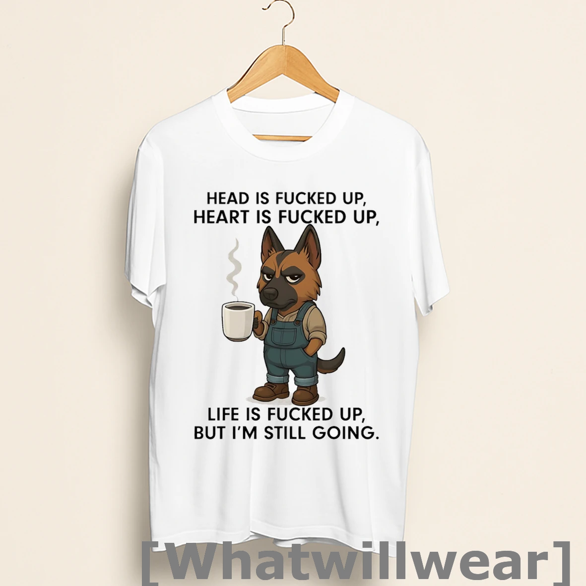Official German Shepherd Head Is Fucked Up Heart Is Fucked Up Shirts