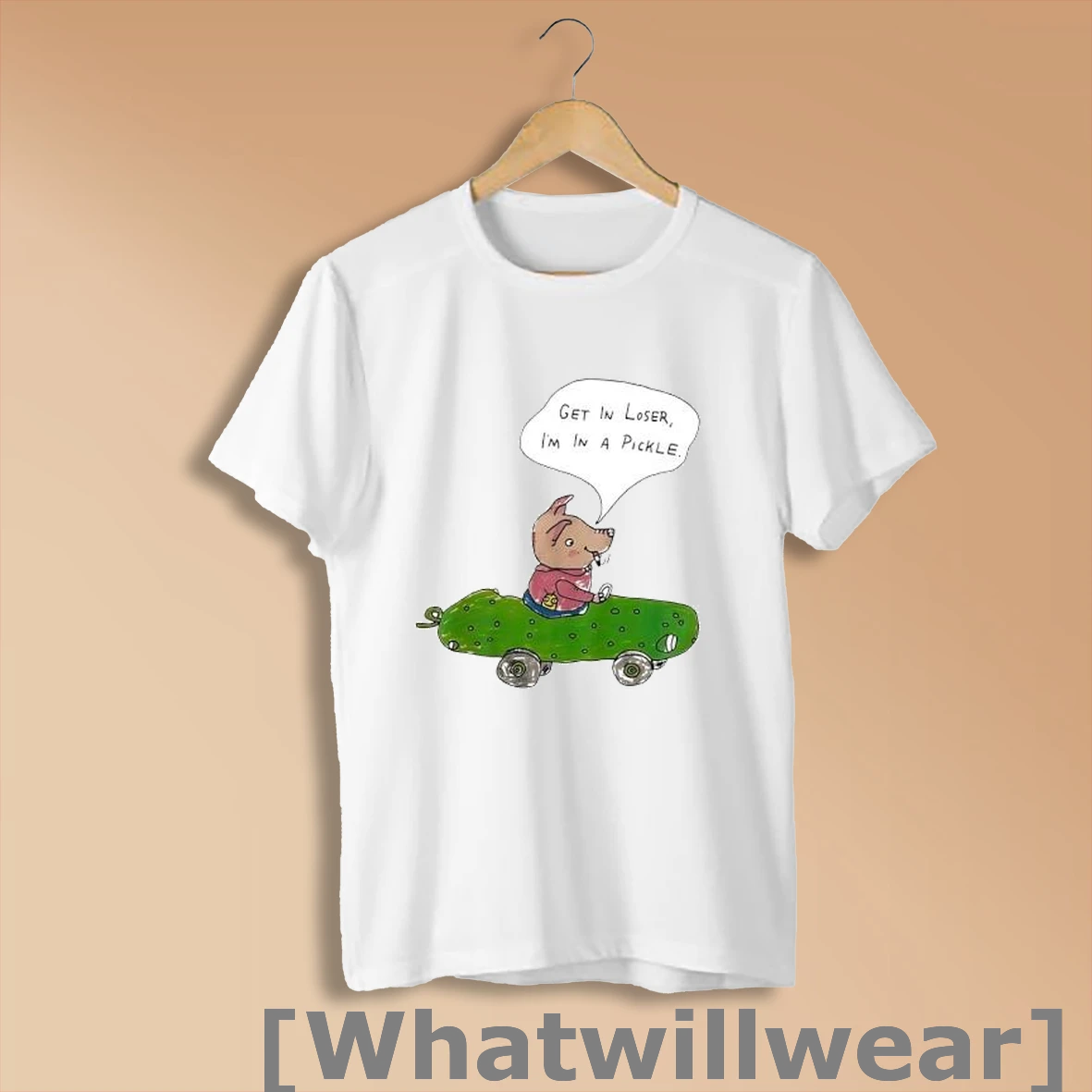 Official Get In Loser Im In A Pickle Funny Pig Driving A Pickle Car Shirt Sweatshirt