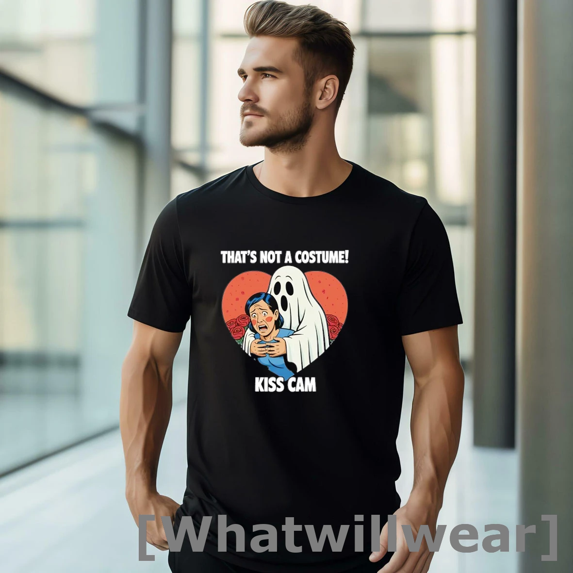 Official Ghost Thats Not A Costume Kiss Cam Halloween Tshirts Sweater