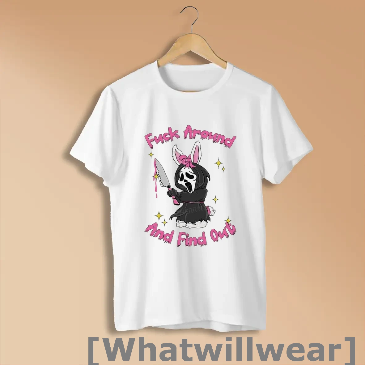 Official Ghostface Rabbit Scream Halloween Fxxk Around Find Out Horror Shirts