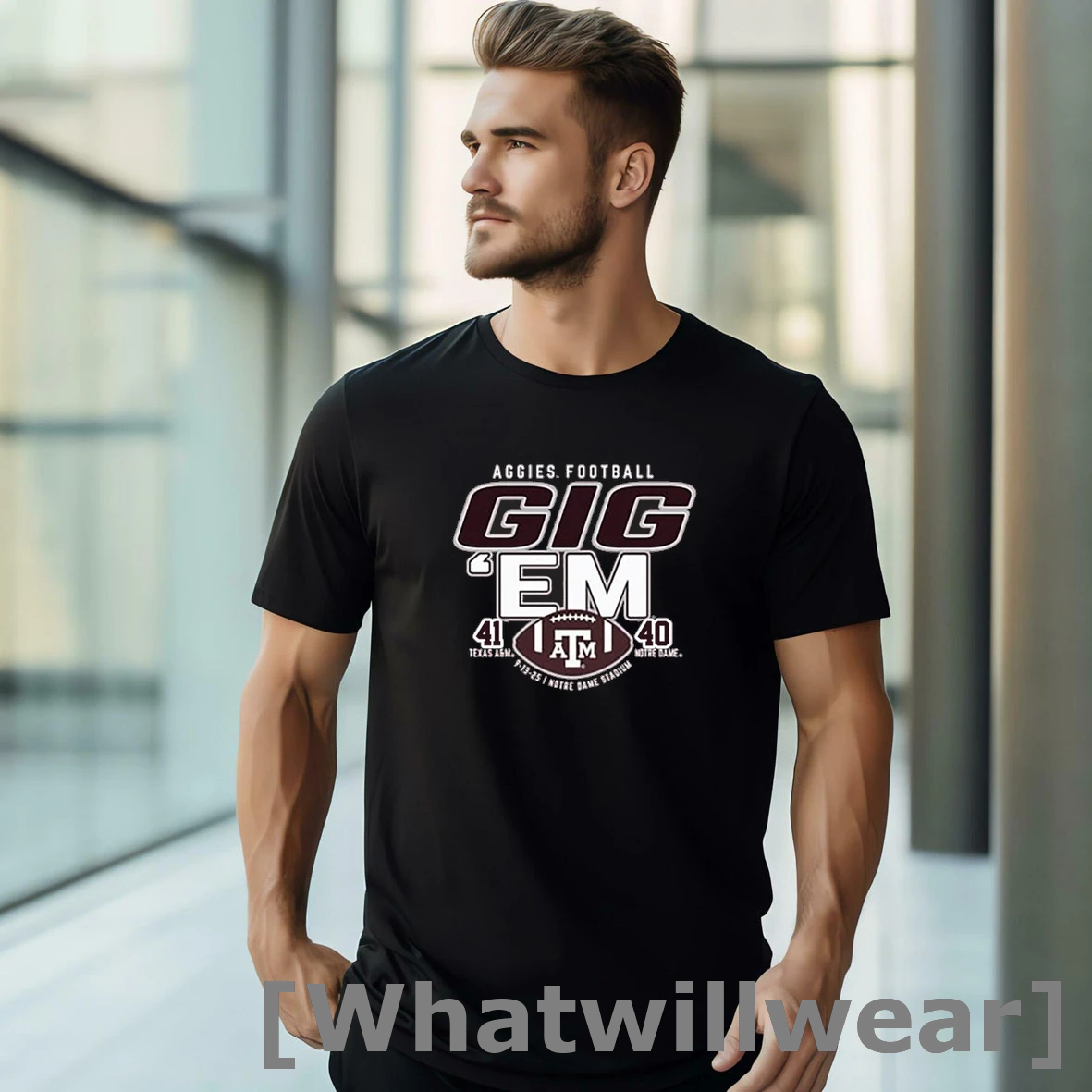 Official Gig Em Texas Am Aggies 41 40 Notre Dame Fighting Irish 2025 Shirts