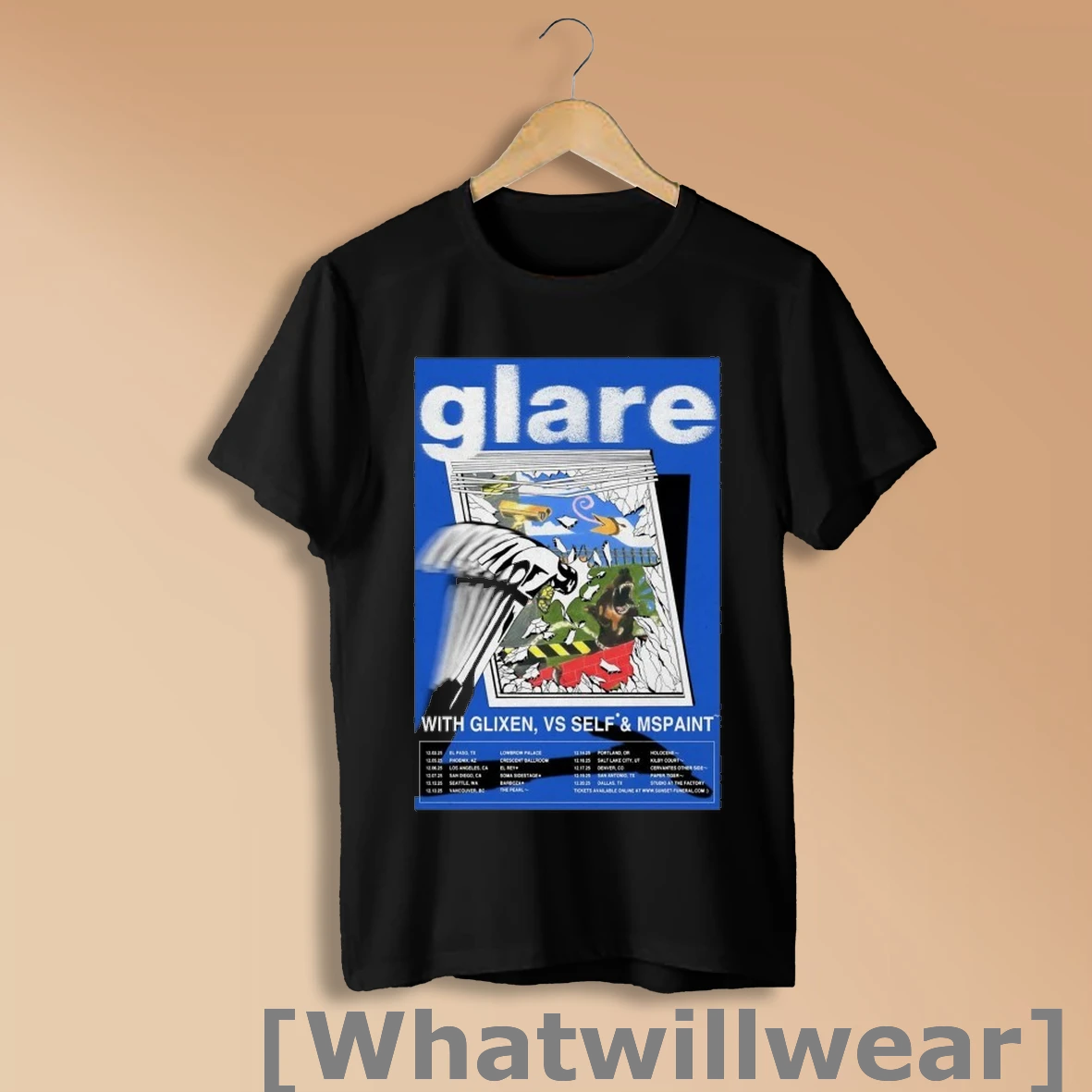 Official Glare Glixen Vs Self And Mspaint West Coast Tour 2025 Dates Shirt Sweatshirt