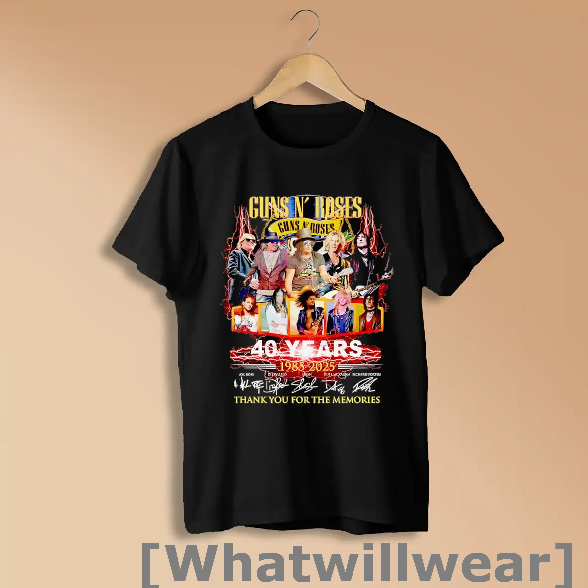 Official Guns N Roses 40 Years 1985 2025 Thank You For The Memories Shirts