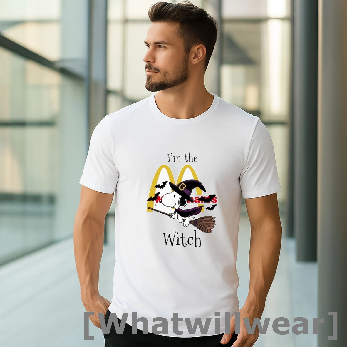 Official Halloween Im The Snoopy Witch Mcdonalds Logo Tshirts Sweater