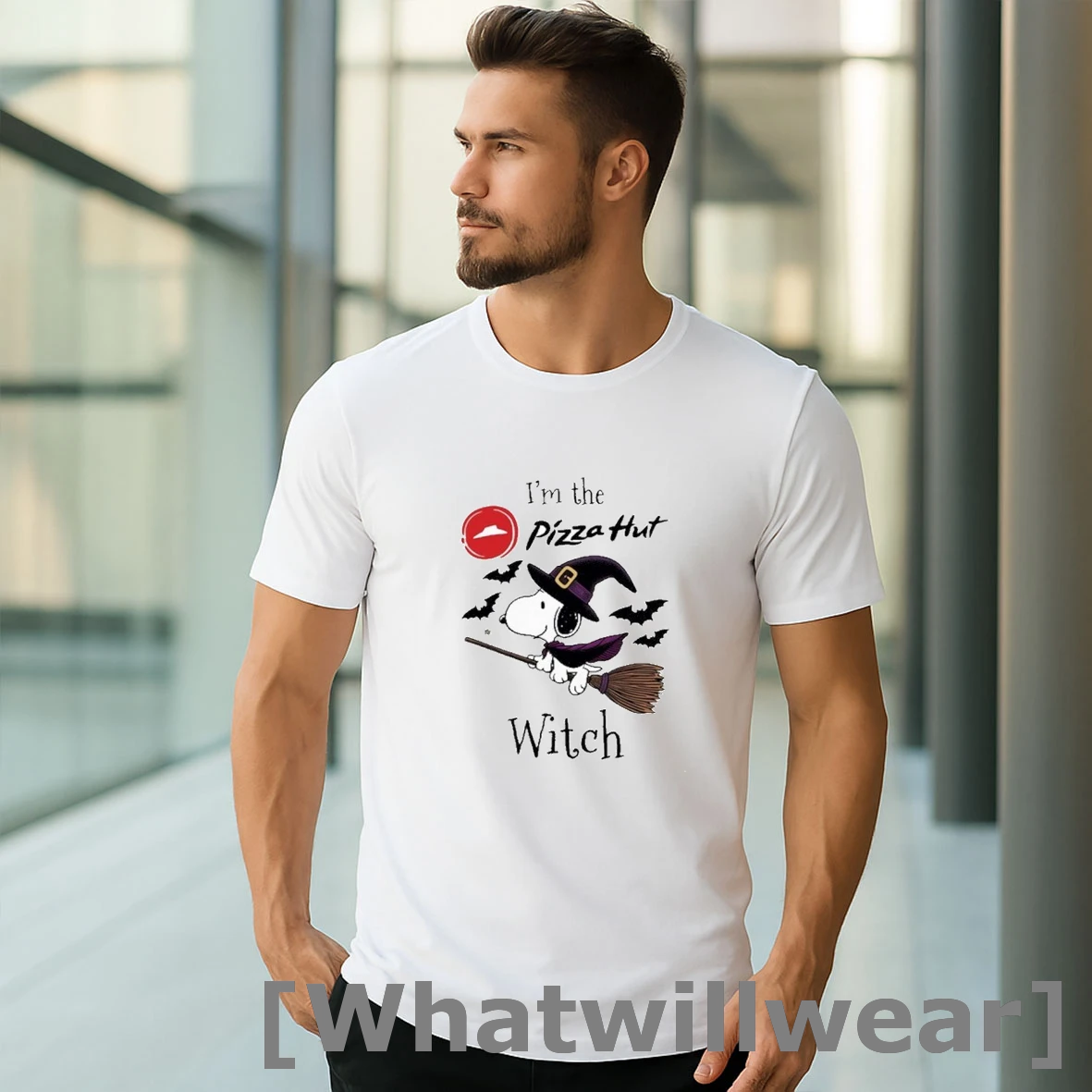 Official Halloween Im The Snoopy Witch Pizza Hut Logo Tshirts Sweater