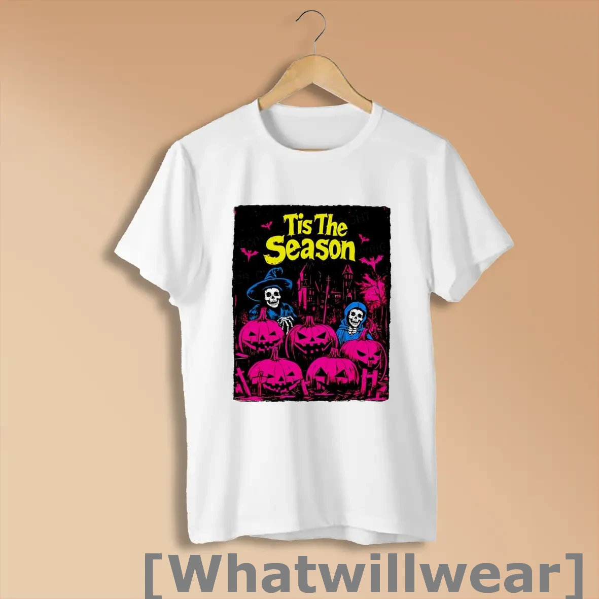 Official Halloween Tis The Season Skeleton Pumpkin Shirts