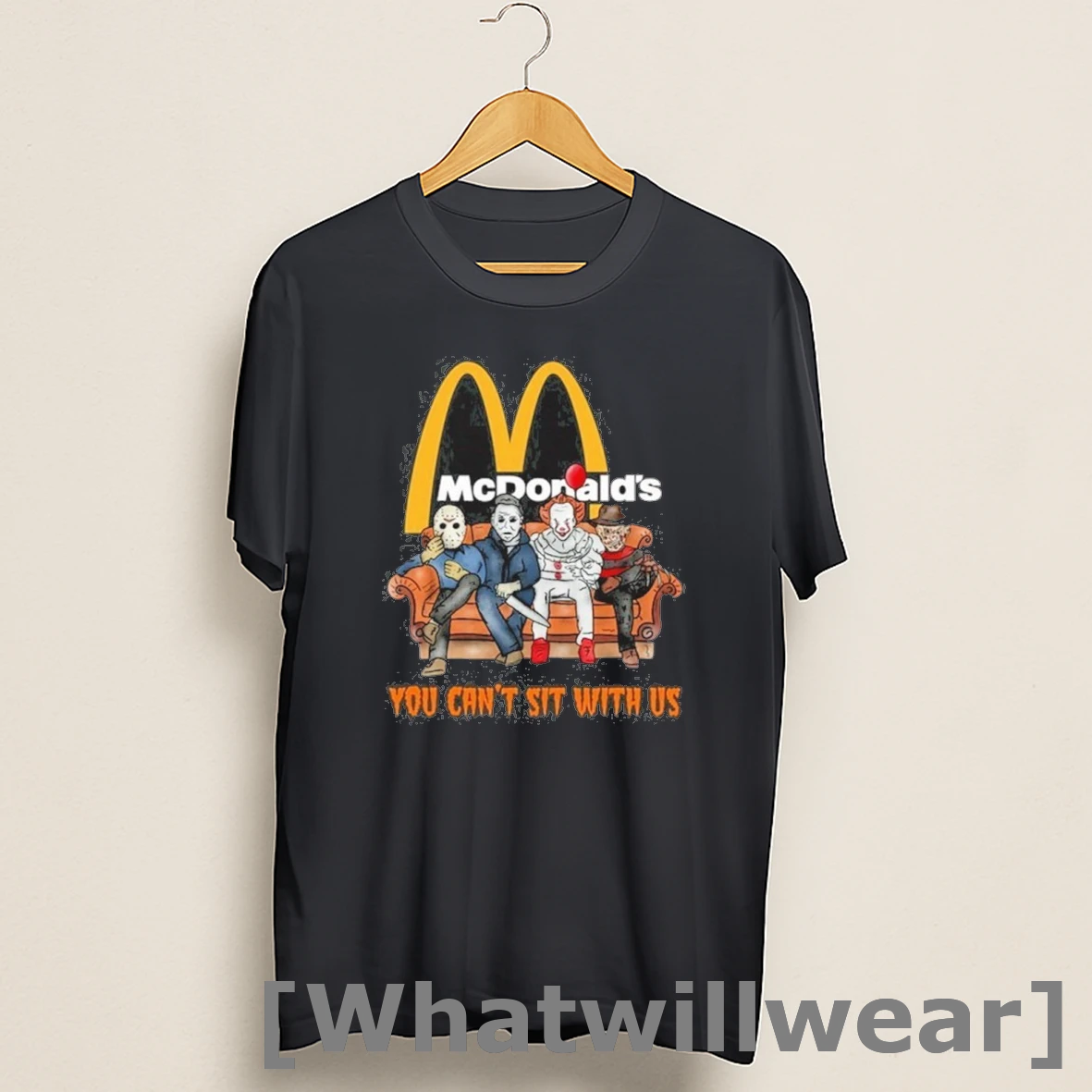 Official Horror Film You Cant Sit With Us Mcdonalds Logo Shirts