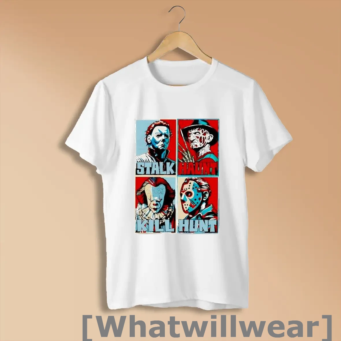 Official Horror Movie Characters Stalk Haunt Kill Hunt Halloween Hope Shirts