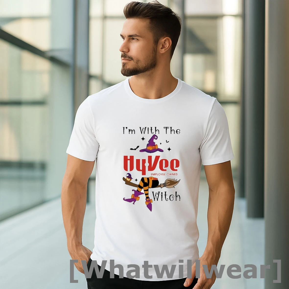 Official Hyvee Im With The Witch Hat Halloween Shirts
