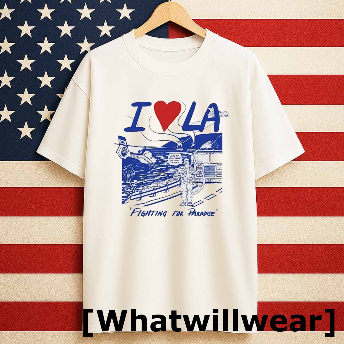 Official I Love La Fighting For Paradise Tshirts Sweater