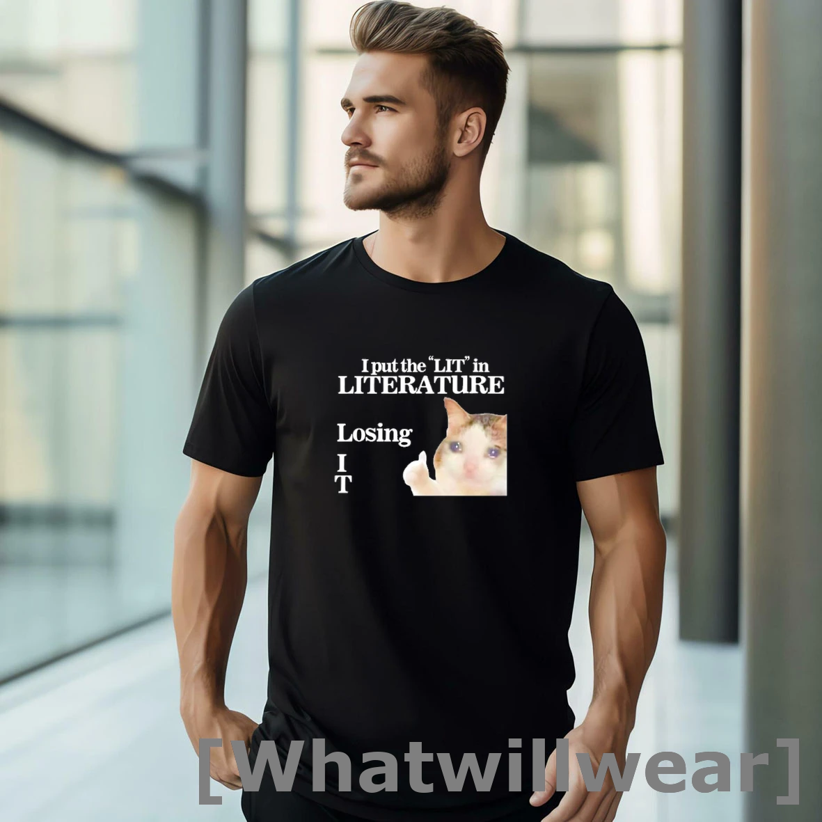 Official I Put The Lit In Literature Losing Cat Meme Tshirts Sweater