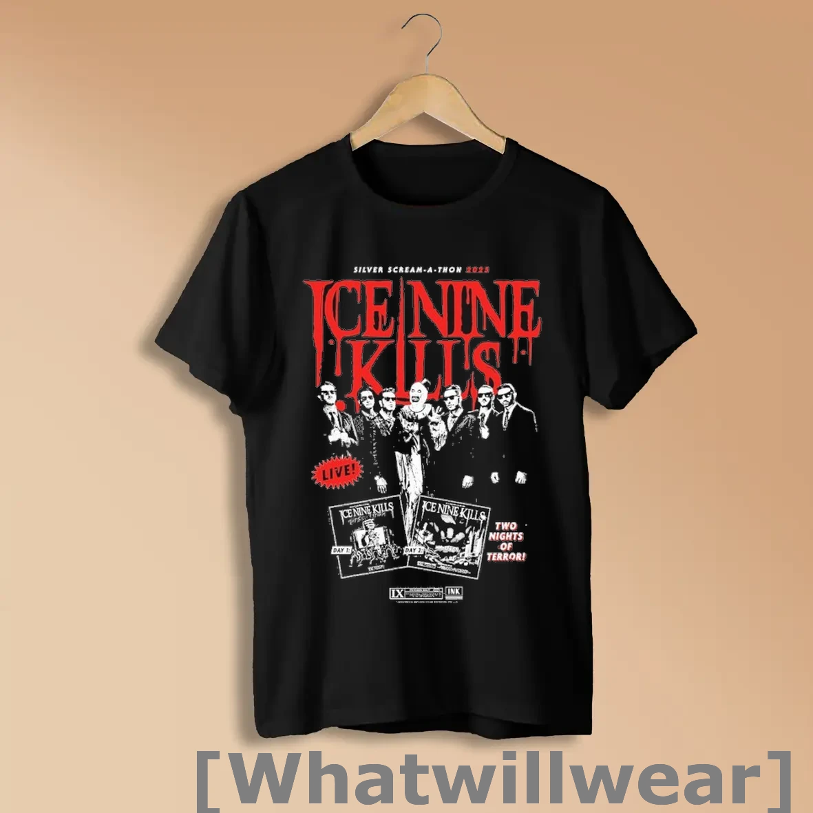 Official Ice Nine Kills Silver Scream A Thon Two Night Of Terror Screamathon 2025 Tour T Shirts Shirts