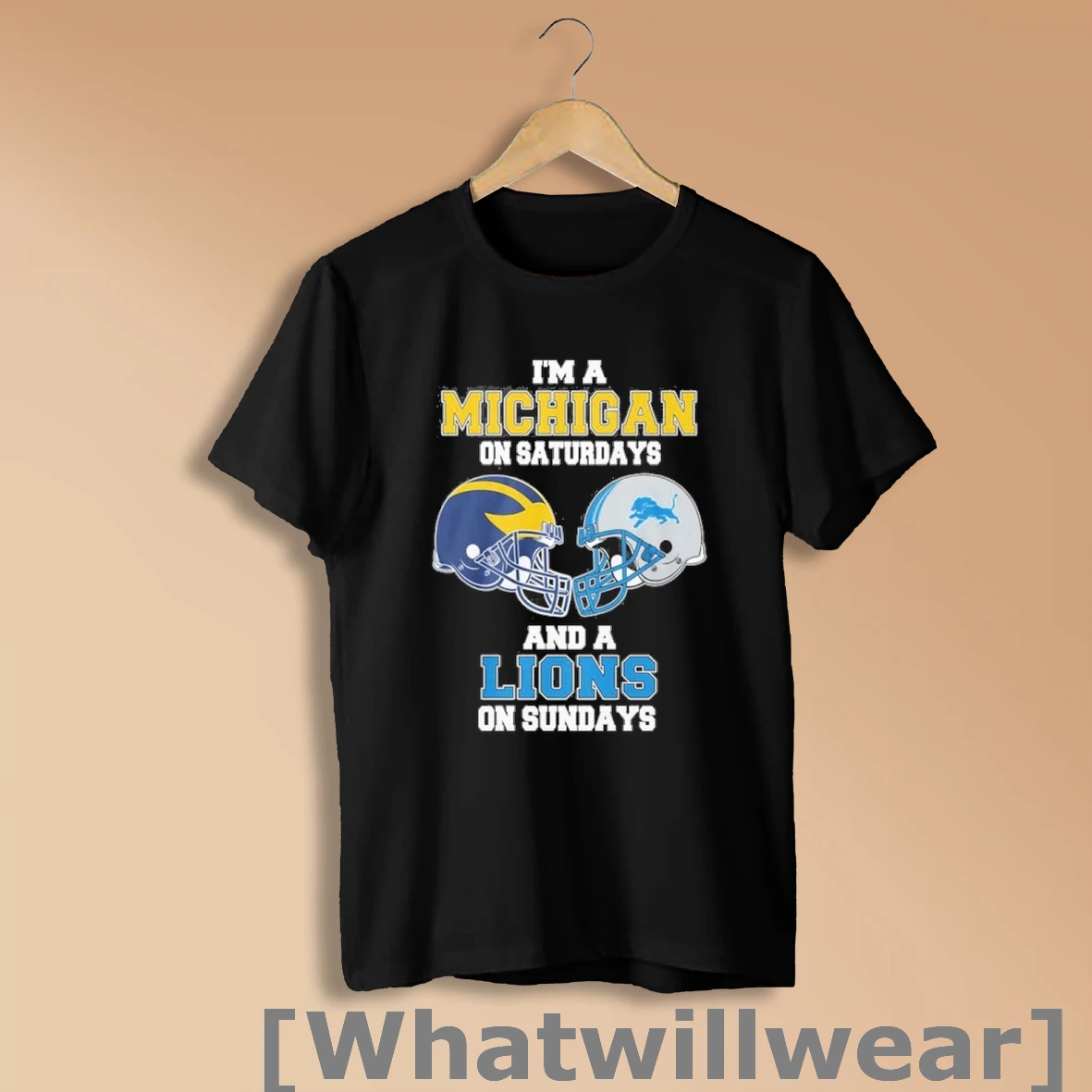 Official Im A Michigan Wolverines On Saturdays And A Detroit Lions On Sundays Helmet Shirt Sweatshirt