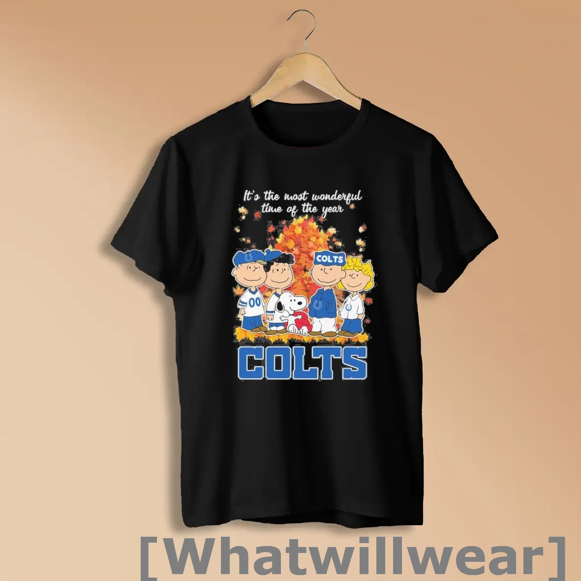 Official Indianapolis Colts And Peanuts Character Its The Most Wonderful Time Of The Year Shirts