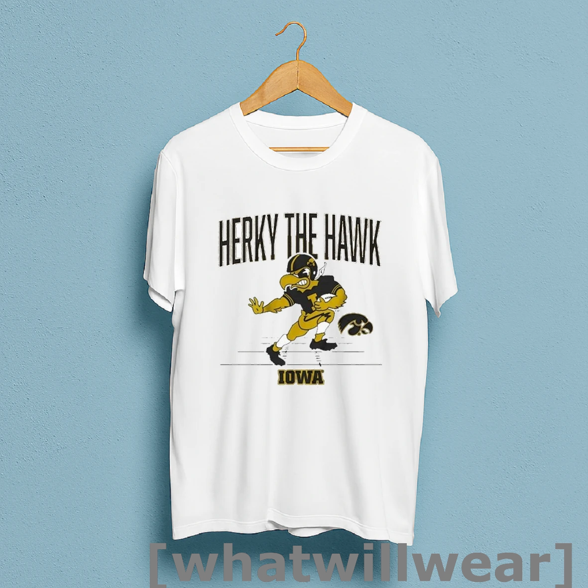Official Iowa Hawkeyes Herky The Hawk Gridiron Mascot T Shirts Shirt Shirt Sweatshirt