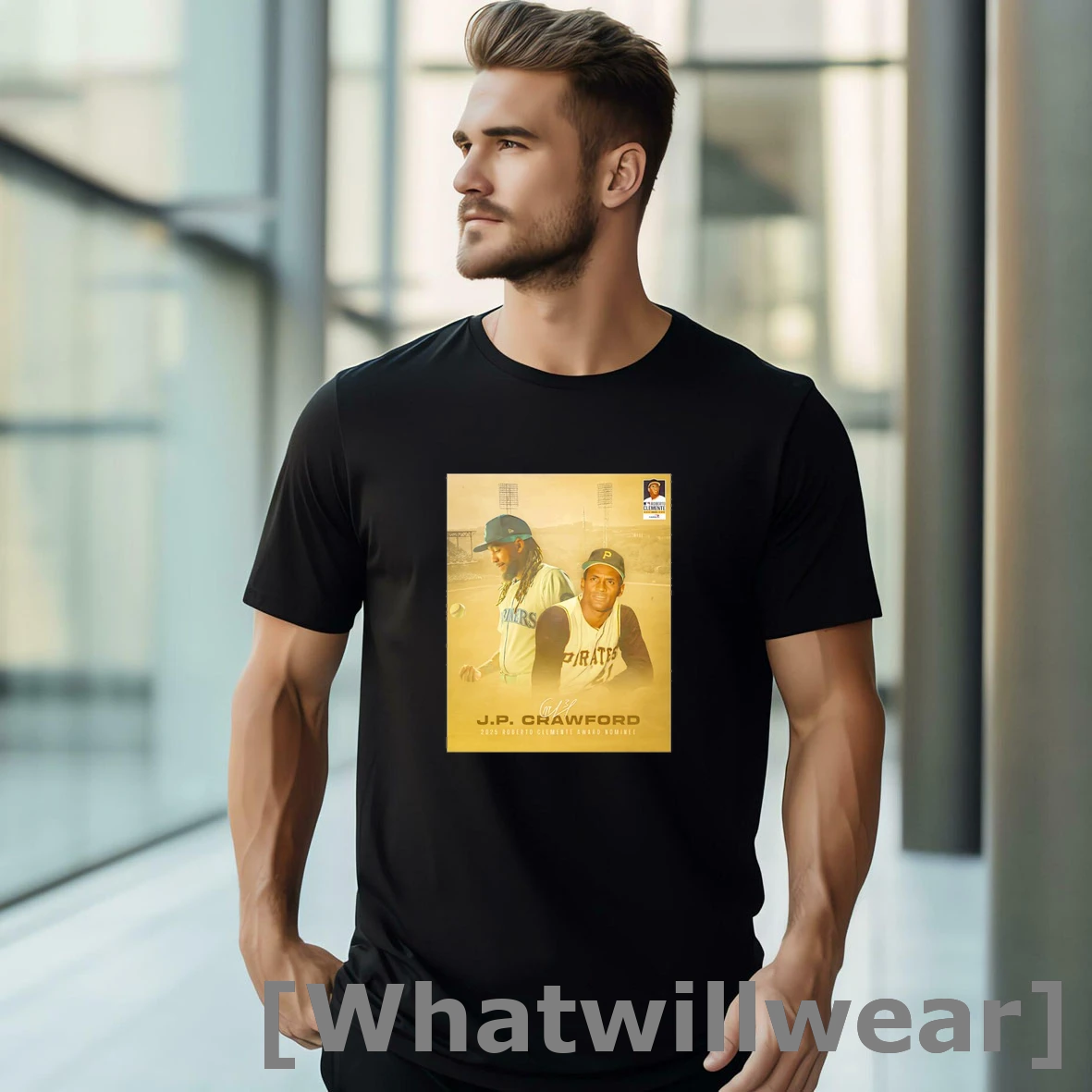 Official J P Crawford 2025 Roberto Clemente Award Nominee Signature Tshirts Sweater