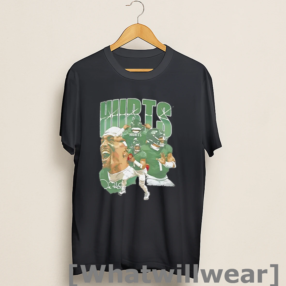 Official Jalen Hurts Collage Signature Football Shirts