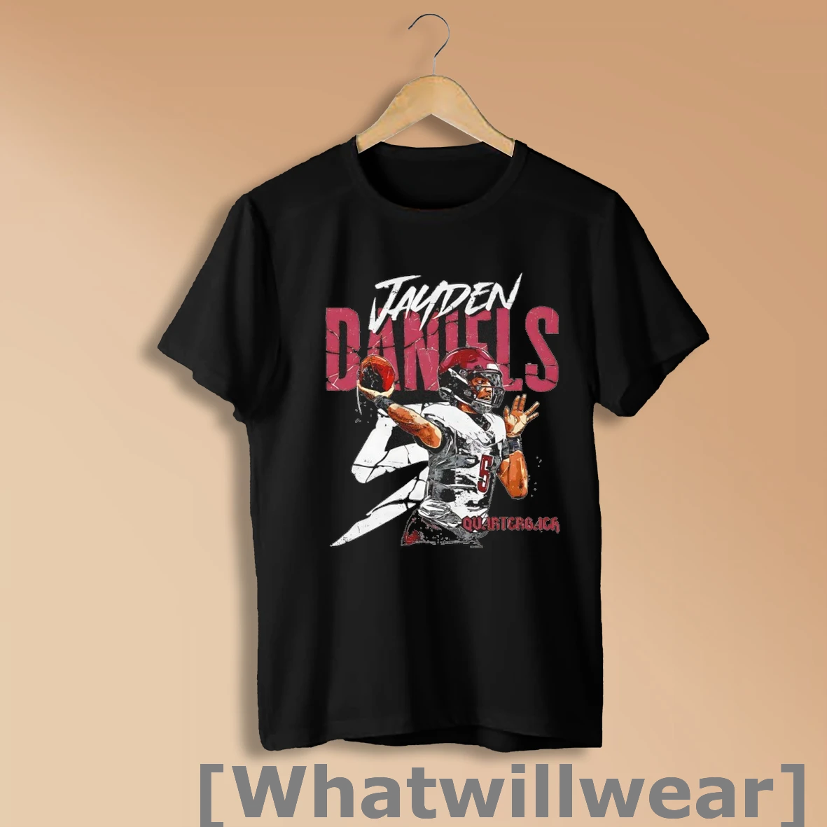 Official Jayden Daniels 5 Washington Commanders Qb Player Name And Number Shirt Sweatshirt