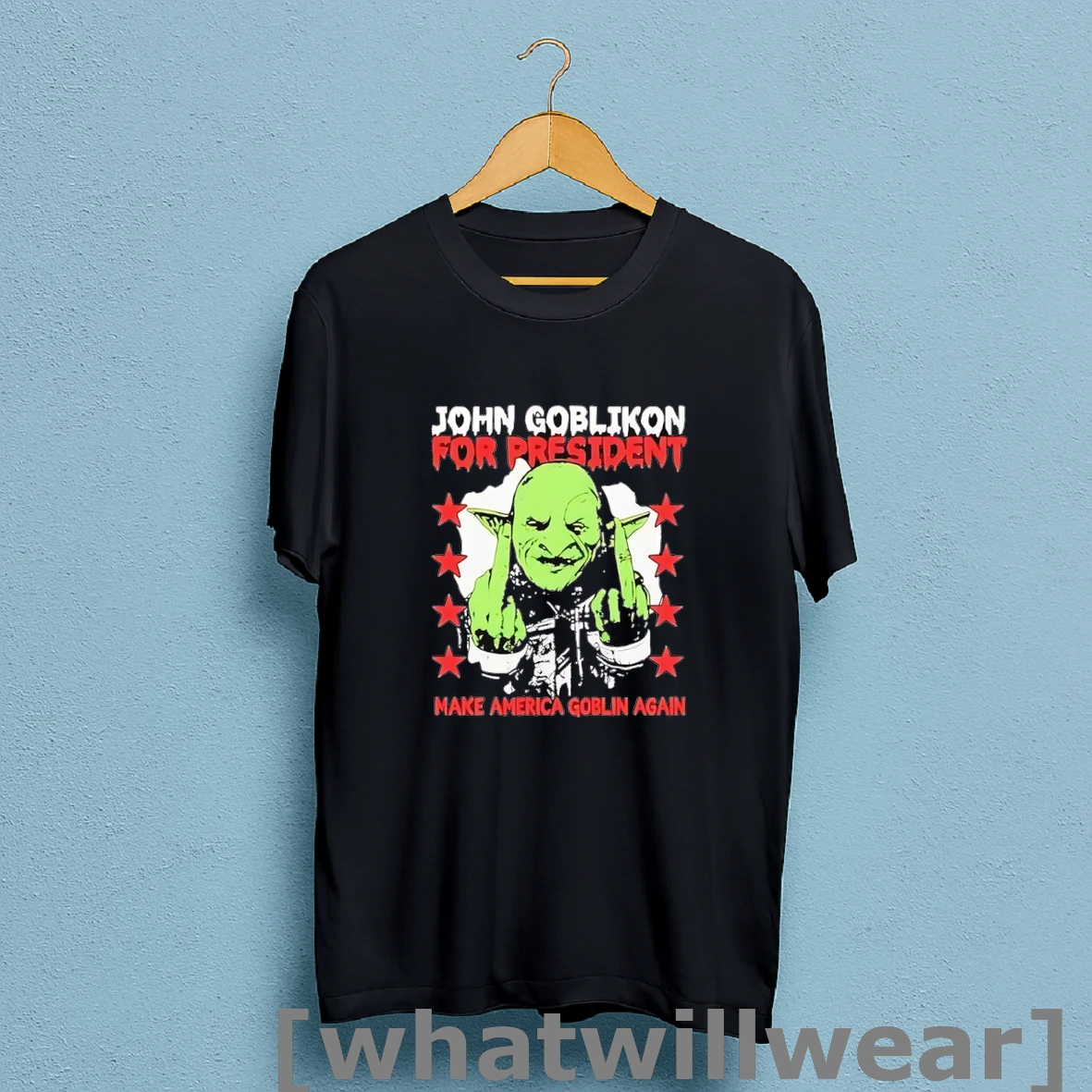 Official John Goblikon For President Make America Goblin Again Middle Fingers T Shirt Sweatshirt