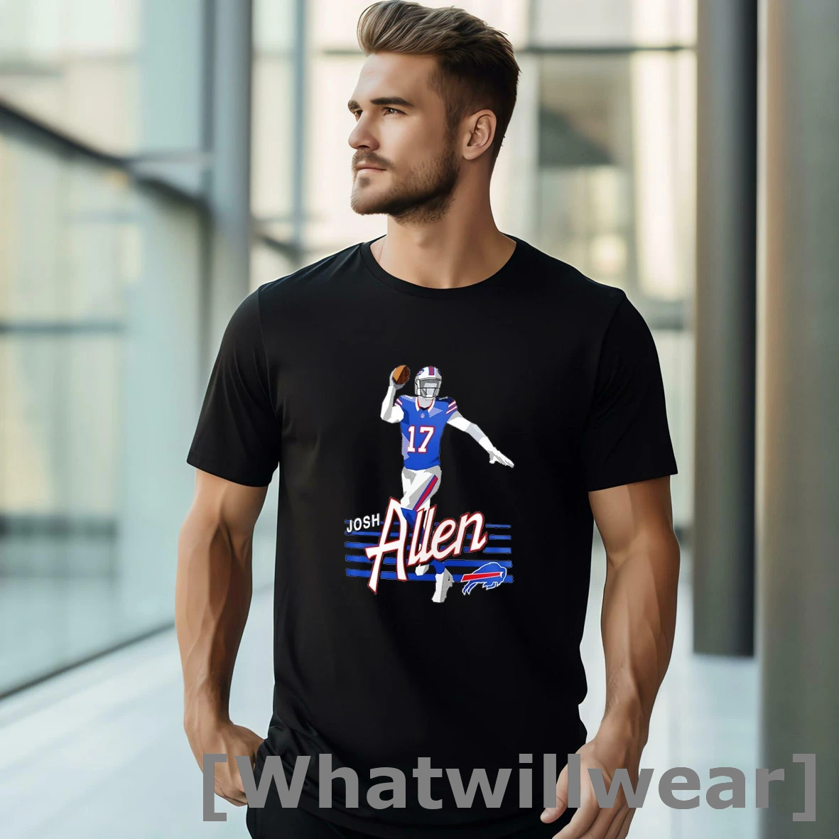 Official Josh Allen 17 Buffalo Bills Football Player Crosswalk Tshirts Sweater