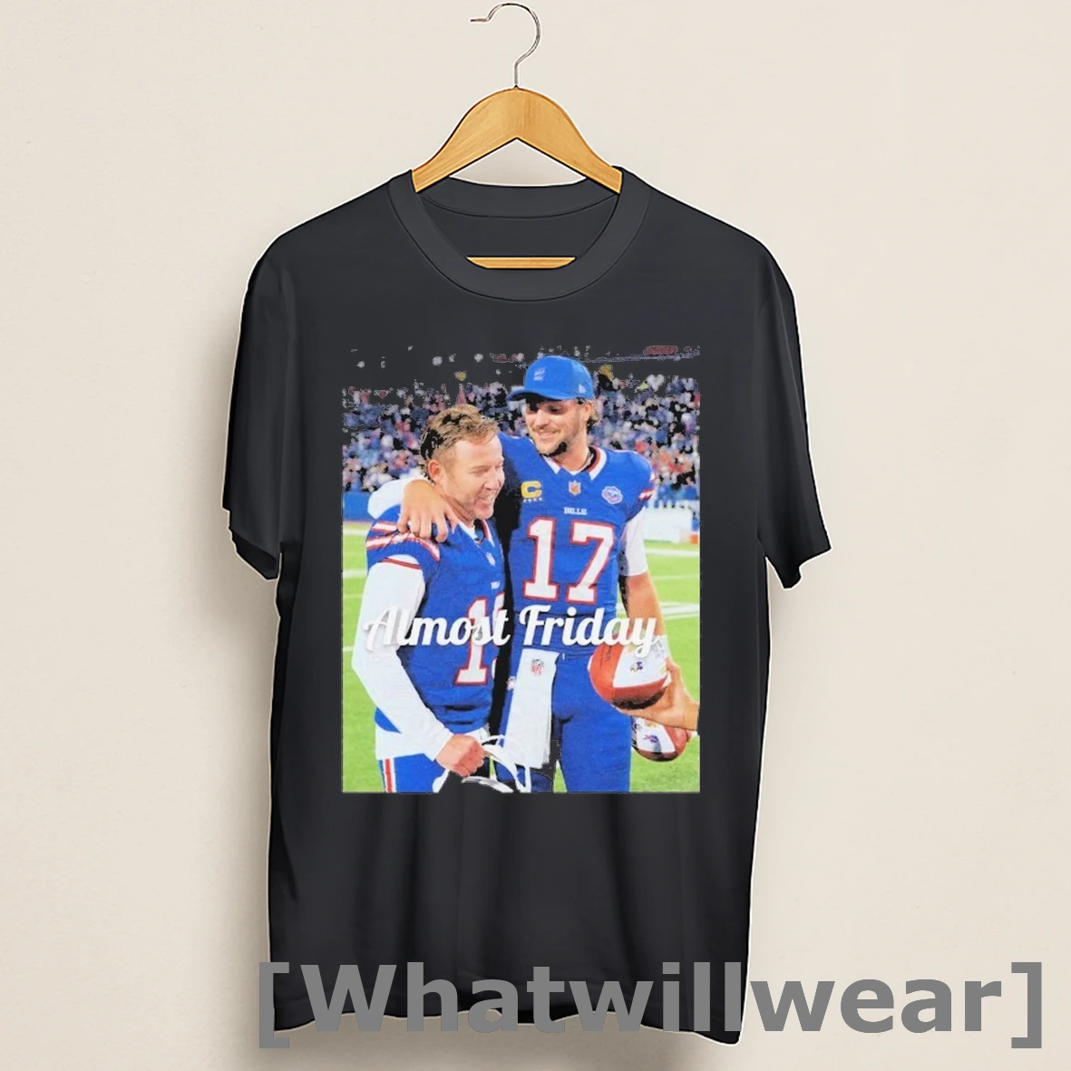 Official Josh Allen And Matt Prater Buffalo Bills Almost Friday Game Ball Shirts