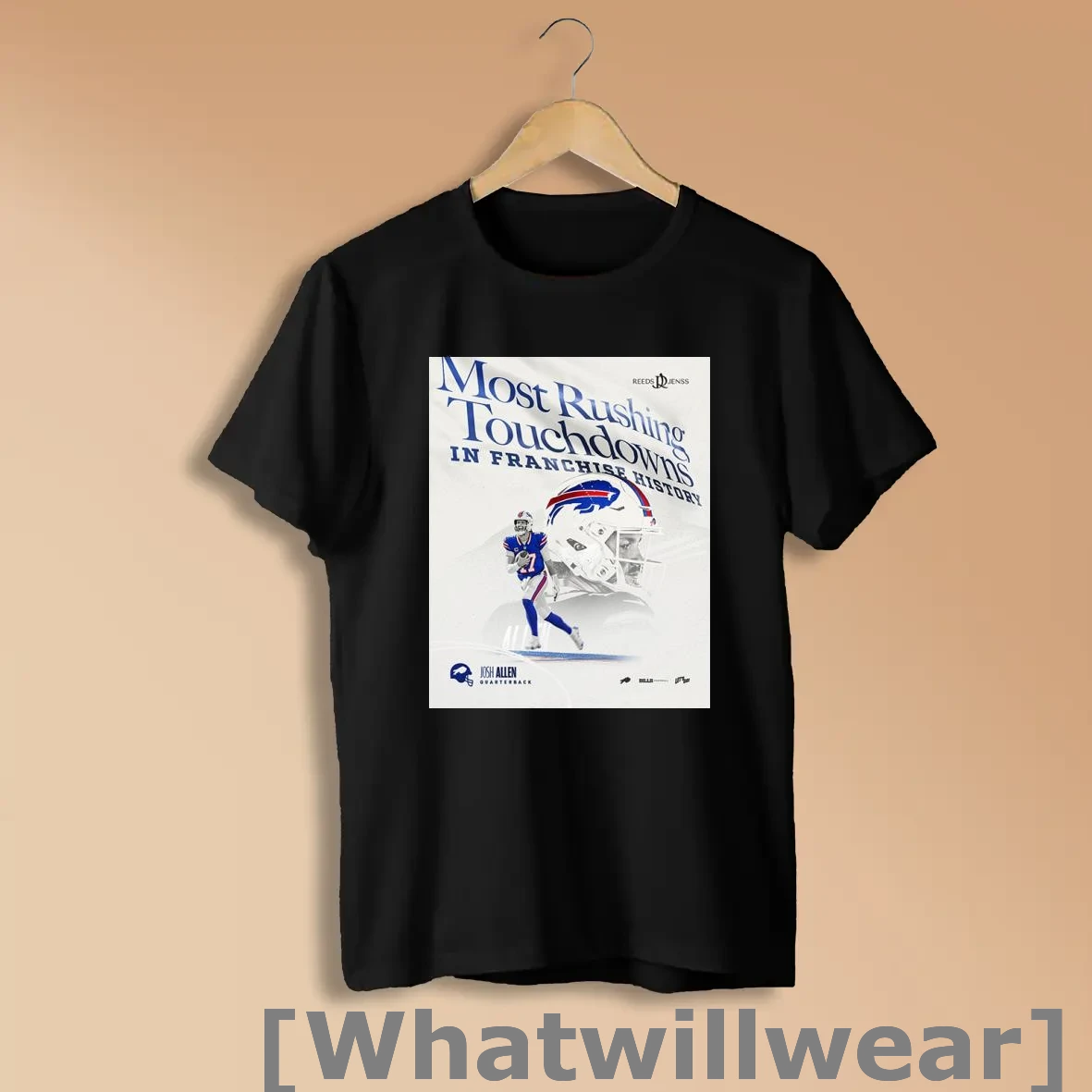 Official Josh Allen Most Rushing Touchdowns In Franchise History Shirts