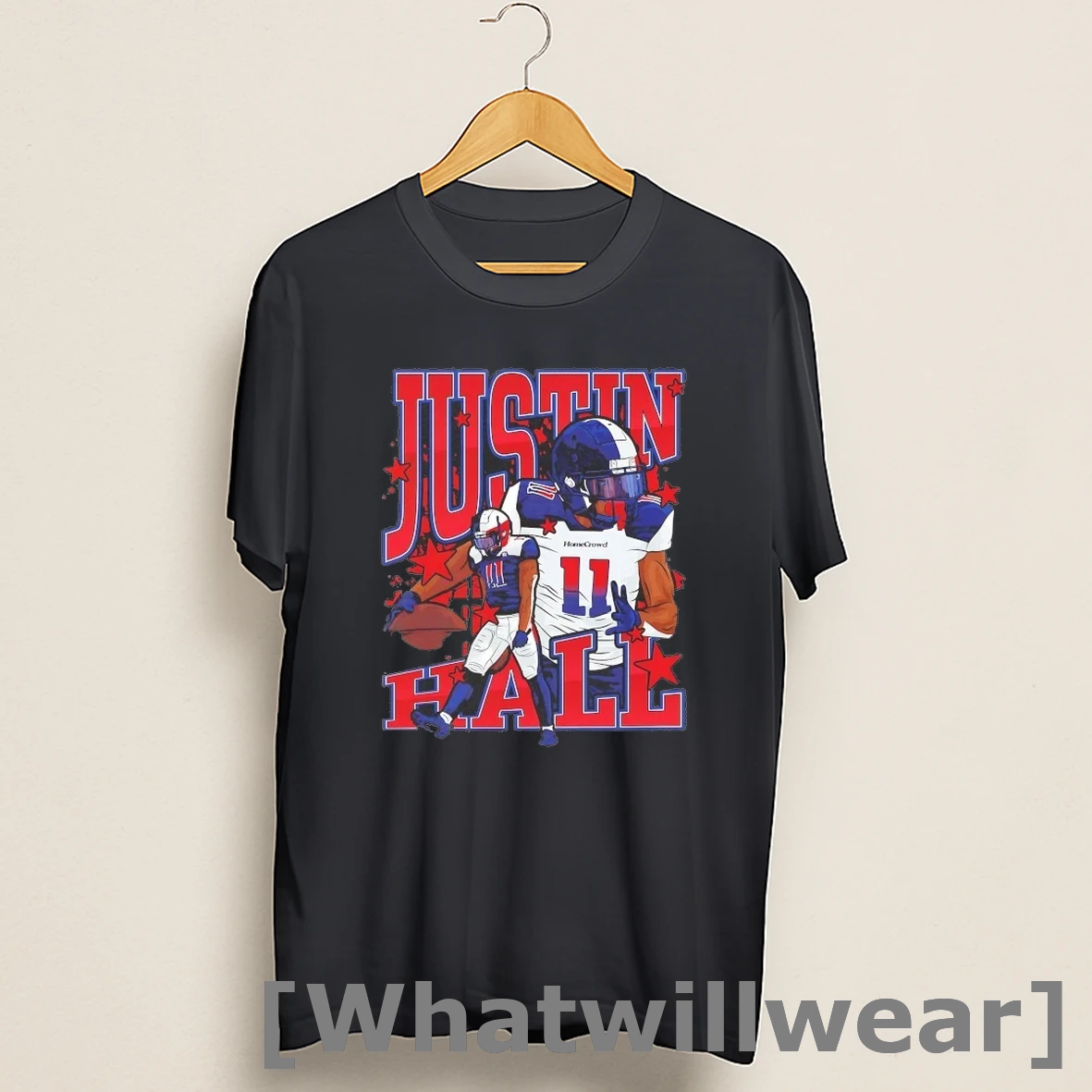Official Justin Hall Graphic Houston Gamblers Shirts