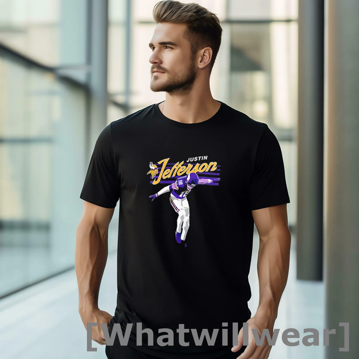 Official Justin Jefferson 18 Minnesota Vikings Football Player Crosswalk Tshirts Sweater