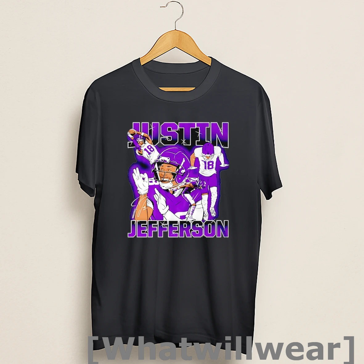 Official Justin Jefferson Minnesota Vikings Football Masterpiece Signature Shirts