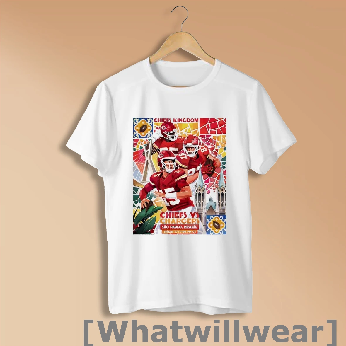 Official Kansas City Chiefs Vs Los Angeles Chargers Sao Paulo Brazil Football Match Graphic Shirt Sweatshirt