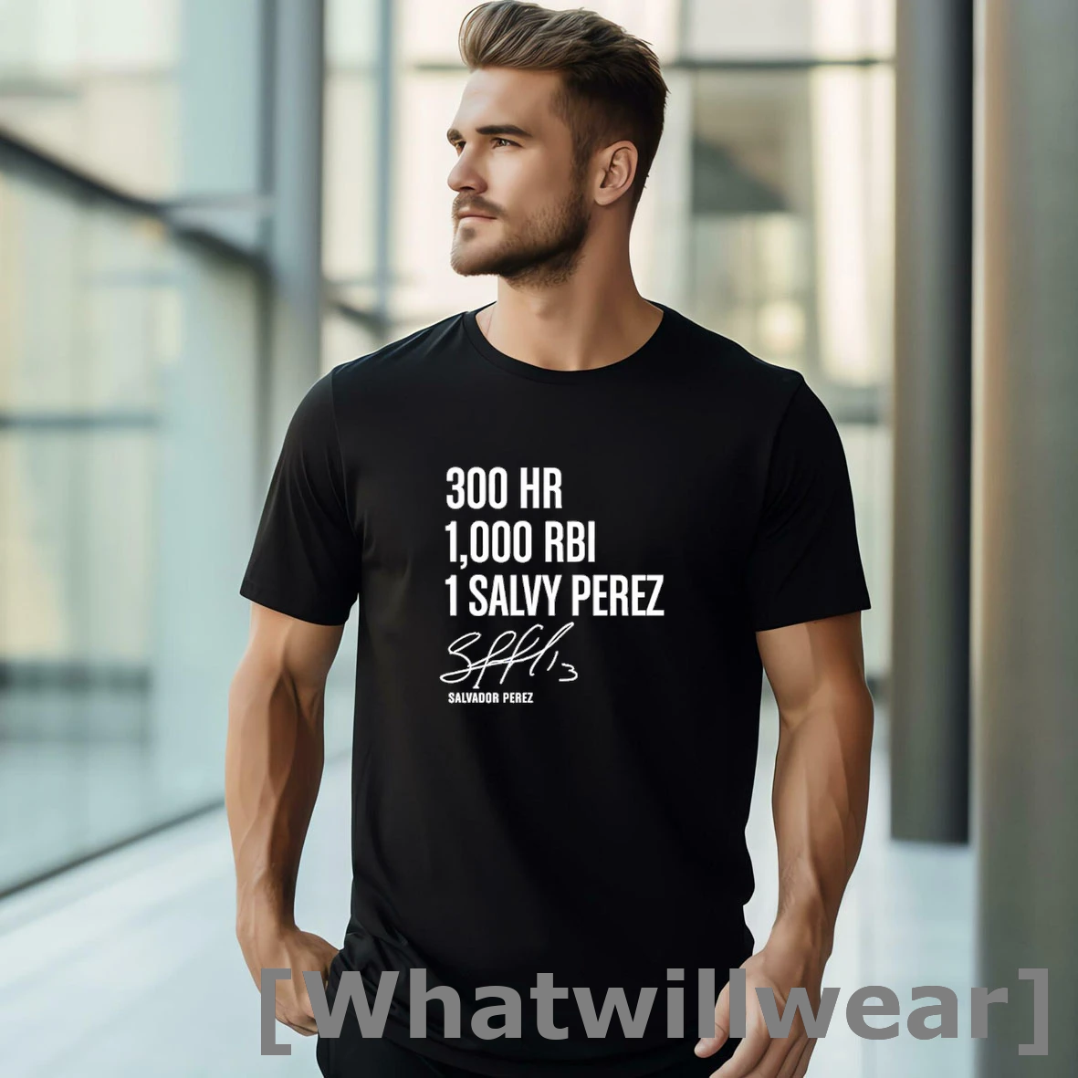 Official Kansas City Royals 300 Homers And 1000 Rbi 1 Salvador Perez Signature Tshirts Sweater