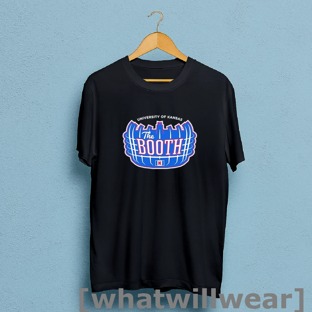 Official Kansas Jayhawks Football The Booth Logo T Shirt Sweatshirt